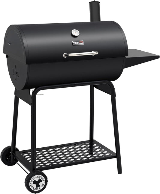 Royal Gourmet CC1830 30" Barrel Charcoal Grill with Heating Rack, Outdoor Grill, 627 Sqm