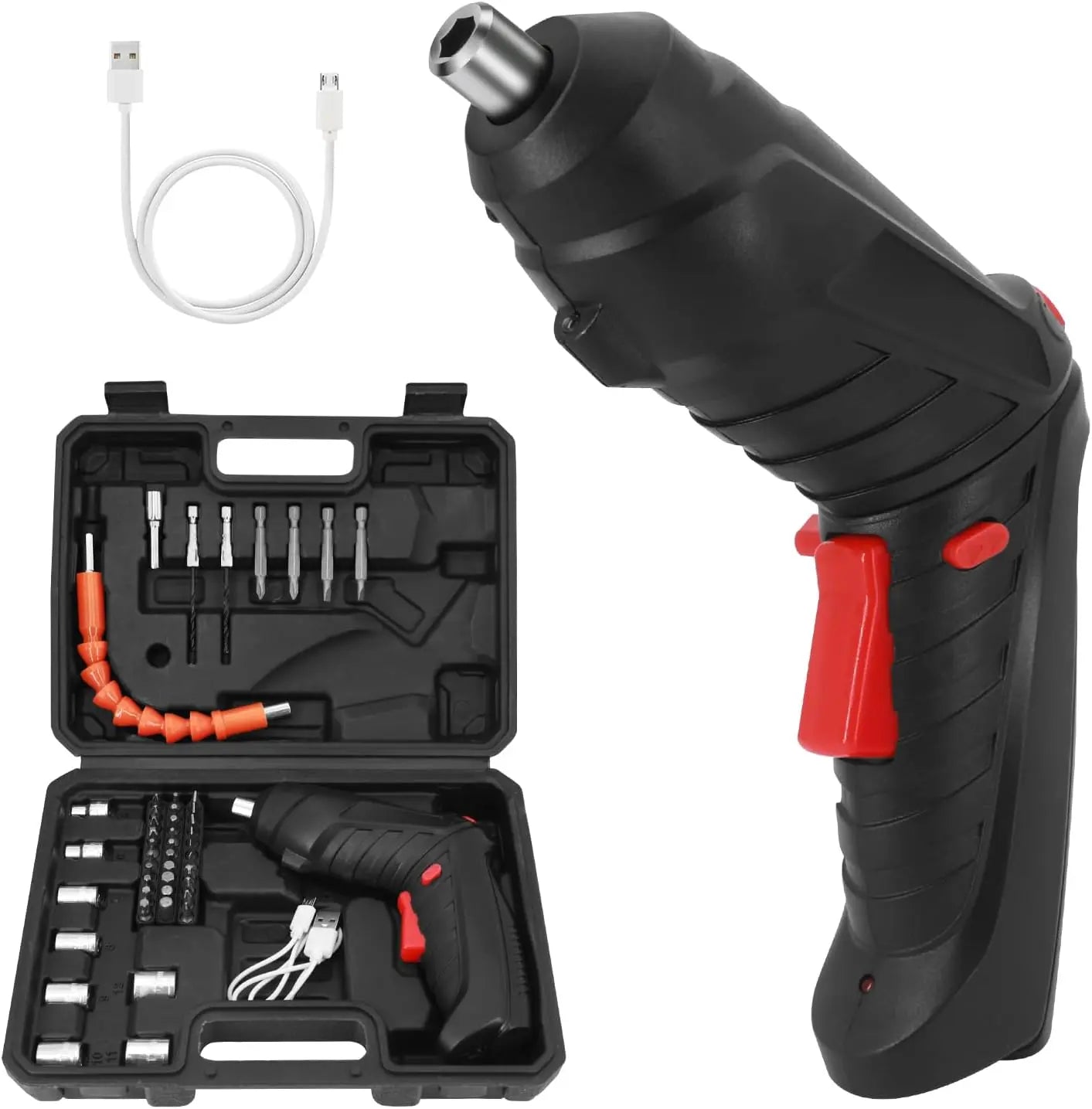 Rechargeable Electric Screwdriver Set 3.6V Cordless with 47 Piece Accessories